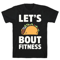 Let's Taco Bout Fitness Black Unisex Cotton Tee by LookHUMAN - King Vegan T's