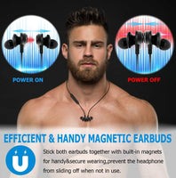 Wireless Sport Earphones with Magnetic Controlled Switch In Black - King Vegan T's