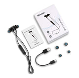 Wireless Sport Earphones with Magnetic Controlled Switch In Black - King Vegan T's