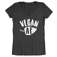 Vegan Af Women's Relaxed Fit V-Neck Tri-Blend T-Shirt - King Vegan T's